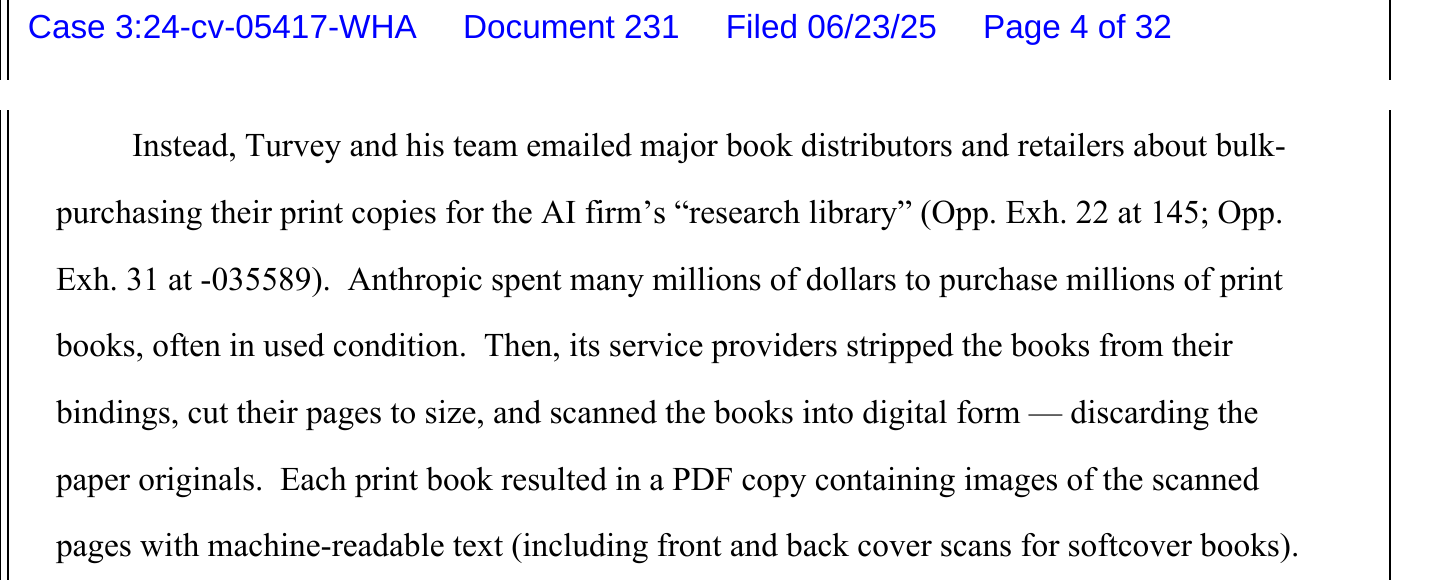 Bartz v. Anthropic, Order on Fair Use, page 4